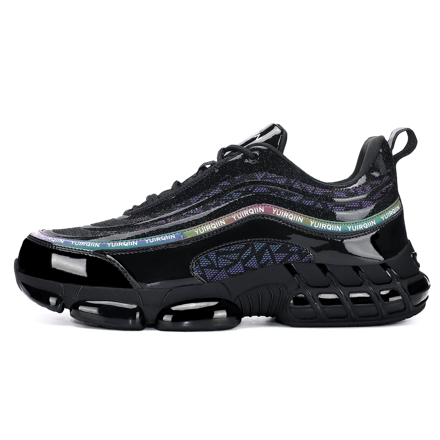 Men Gradient Sequin Steel Toe Work Sneakers
