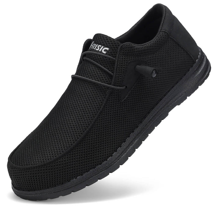 ARISIC|Men Steel Toe Loafers Shoes Slip On Work Shoes