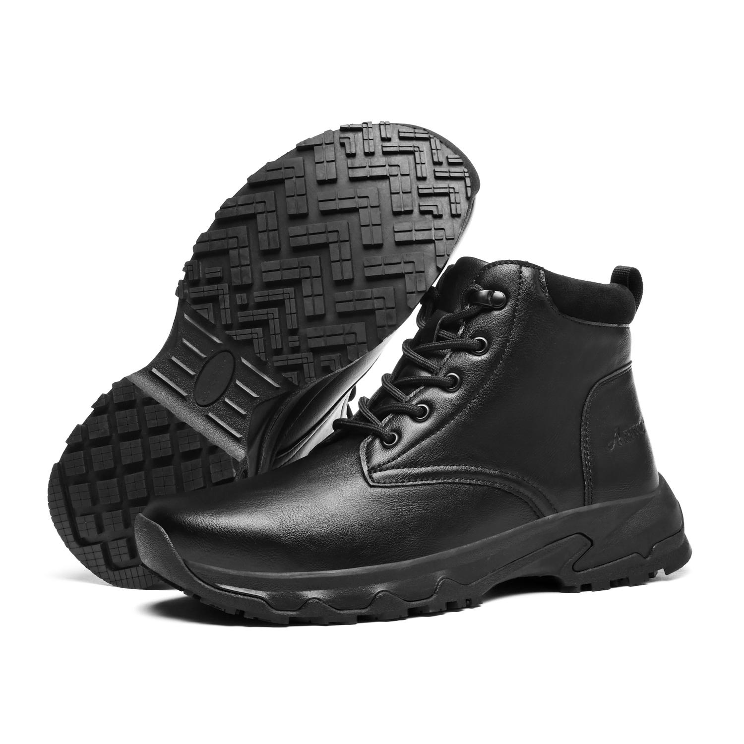 Men’s Soft Toe Work Boots – Non-Slip Waterproof Leather Work Shoes
