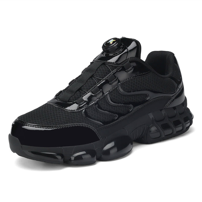 Steel Toe Work Shoes for Men, Lightweight Breathable Safety Sneakers with Rotary Buckle Design